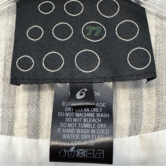 77 Striped Cotton Blend Zip Front Dress Jacket Women’s 6 - Picture 5 of 7